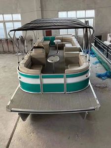 <span class=keywords><strong>Bateau</strong></span> ponton de luxe en aluminium de 15 à 30 pieds avec <span class=keywords><strong>moteur</strong></span> hors-bord, toit de sécurité et auvent pour la pêche et les loisirs - Product Image 5