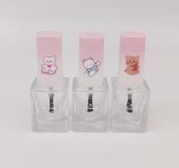 Cepillo de nailon con mango de plástico y tapa cuadrada de vidrio UV degradado, logotipo/color personalizado, tapa de rosca para esmalte de uñas y aceite.