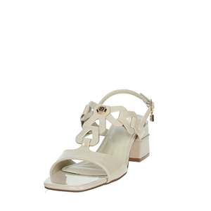 Sandales à talons Laura Biagiotti pour femme, cuir verni blanc, talon bloc, bout carré - Product Image 6