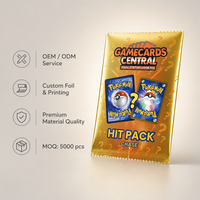 Pack mystère de cartes à collectionner imprimées sur mesure, emballage doré à bords dentelés pour sacs mystères TCG en gros