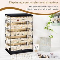 Présentoirs rotatifs sur pied pour bijouterie, ensemble de présentoirs en bois pour boucles d'oreilles, support de présentation pour la vente