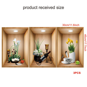 Decorazione della casa autoadesiva 3d vaso verde pianta vaso adesivo <span class=keywords><strong>da</strong></span> <span class=keywords><strong>parete</strong></span> <span class=keywords><strong>fiori</strong></span> carta <span class=keywords><strong>da</strong></span> parati - Product Image 3