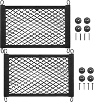 Lot de 2 filets de chargement Tenghui CW45 en maille PP pour coffre de voiture/camion/SUV/bateaux, avec 8 vis de fixation et crochets (17,7x9,8 pouces)