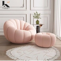 Komprimiertes Sofa, 1-Sitzer Einzelsofa mit Hocker Hochelastischer Schwamm, Ideal für Wohnzimmer, Schlafzimmer oder Gemütliche Räume