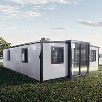 Maison conteneur modulaire de luxe extensible de 20 pieds ou 40 pieds, 2 chambres, étanche et moderne, préfabriquée