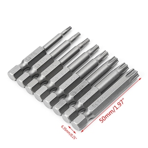 50mm 5 Point Torx Drive Bit 1/4" 6.35mm Hex Shank <b>Screwdriver</b> Kit Power Tools With Center Hole KST-80901 Torx Drive Bit KST-8090 - Product Image 3