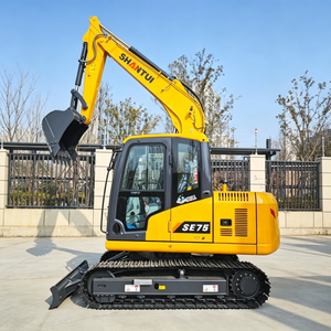 Mini-excavatrice sur chenilles Shantui SE75, hydraulique, jaune, garantie 1 an, roulement haute performance, équipement de construction - Product Image 5