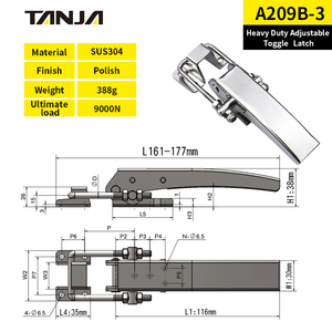 Pestillo de abrazadera de palanca ajustable resistente de acero inoxidable Industrial para accesorios de caja de vuelo pestillo de hebilla de cerrojo de liberación rápida - Product Image 4