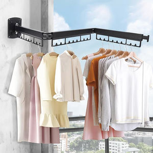 Estante de secado plegable extensible para exteriores, portátil, para tirar, empujar, para balcón, <span class=keywords><strong>Metal</strong></span>, aluminio, plegable, tendedero de ropa - Product Image 2