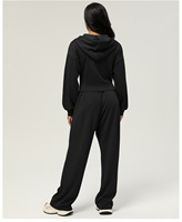 Ensemble de vêtements de sport pour femmes sur mesure, 2 pièces, veste zippée à capuche, cardigan décontracté, sweat-shirt et pantalon de survêtement, ensemble décontracté pour se détendre