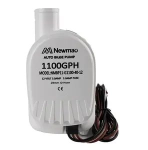 Newmao bomba automática de barco, submersível elétrica, 1100gph, 12/24 volts