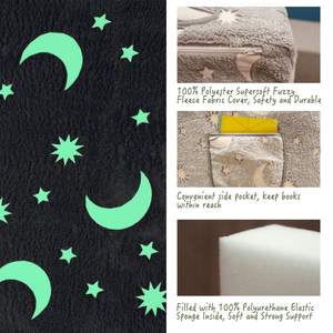 Kingworth Sofá Convertible 2 en 1 Sofá para Niños que Brilla EN LA Oscuridad Sillas para Niños Pequeños Sofá para Sala de Juegos - Product Image 2