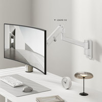 Support d'écran de bureau réglable pour moniteur ultra-large, bras de moniteur à ressort à gaz robuste LDA98-112 24"-57" 27kg