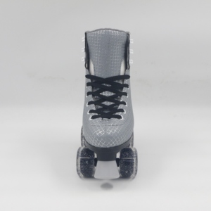 <span class=keywords><strong>Pattini</strong></span> a rotelle <span class=keywords><strong>moderni</strong></span> vintage - Griglia argentata su grigio con ruote LED - Product Image 2