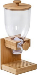 Nuovo Dispenser Classico in Legno per Cereali e Caramelle, Contenitore Compatto da Banco per Alimenti Secchi, con Controllo Singolo e Vano Porta Snack - Product Image 4