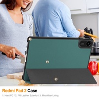 Étui pour tablette Redmi Pad 2 9.7 2026 en cuir PU, support magnétique pliable, coque arrière rigide intelligente en PC pour Redmi Pad