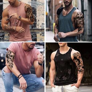 48 hojas <span class=keywords><strong>de</strong></span> pegatinas <span class=keywords><strong>de</strong></span> tatuajes temporales impermeables calavera <span class=keywords><strong>Lobo</strong></span> estrellas flores tatuajes pegatina para hombres, mujeres, niños, adultos - Product Image 4