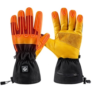 Guantes DE TRABAJO calefactables con aislamiento de cuero SAVIOR con pantalla táctil a prueba de viento y batería recargable de 7,4 V para ciclismo uso al aire libre - Product Image 1