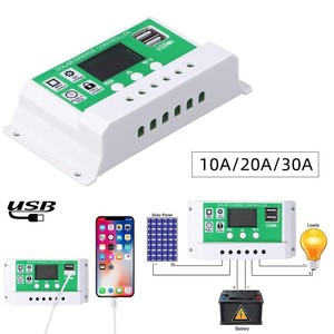 Controlador de Carga Solar Masuyoshi Mitsu 20A 12V/24V LCD con Doble USB PWM para Sistema Solar - Product Image 4