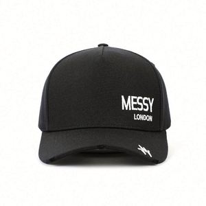 Best Selling Products 5 Panel Adult Men Structured 100 % Cotton Black Distressed 3D Embroidered Baseball <b>Hat</b> - Product Image 2