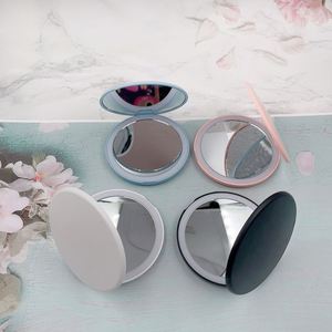 Mini miroir de maquillage circulaire LED lumineux portable pliable avec lumière, petit miroir cosmétique et pince à cils - Product Image 4