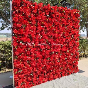 DKB nuevo popular flores pared boda decoración telón de fondo artificial seda Rosa enrollar flor pared telón de fondo 8ft x 8ft - Product Image 2