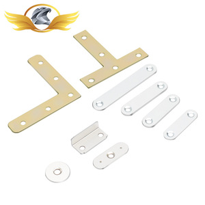 Support d'angle en fer plat Dujue, connecteur galvanisé nickelé pour étagère de meuble, quincaillerie de support - Product Image 1