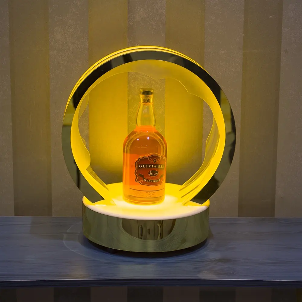 Kunden spezifische einzelne Acryl LED Champagner Weinflasche Glorifier Display für Nachtclub