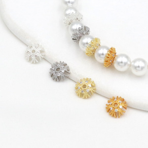 ที่ใส่ดอกไม้ประดับเพชรซิร์คอนเคลือบทอง 14K รักษาสีได้, ที่ใส่ดอกไม้ลายเกล็ดหิมะ, อุปกรณ์เสริมเครื่องประดับ DIY, ที่ใส่ลูกปัด - Product Image 2