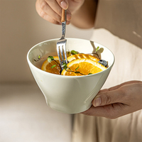 Bol en céramique classique et pratique - Compatible micro-ondes - Design minimaliste moderne pour ramen, fruits, soupes et riz