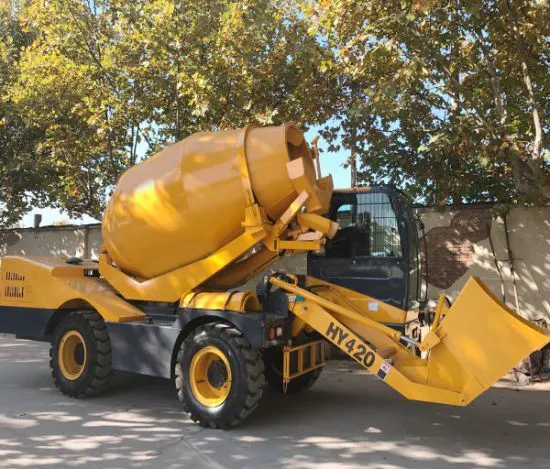 HL HY420 self loading concrete mixer with pump for sale