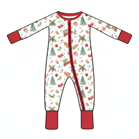 Combinaison en bambou pour bébé, imprimé cerf et sapin de Noël, marque privée