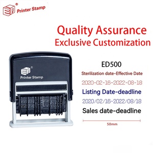 Ed503 Tùy Chỉnh Kép Ngày Mực Trở Lại Tem Trên Và Dưới Định Dạng Ngày + Văn Bản Sản Xuất Ngày Mã Kết Hợp Tem - Product Image 2