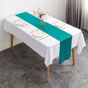 Nappe rectangulaire de luxe à paillettes dorées foncées pour décoration de mariage, chemin de table, fête - Product Image 3