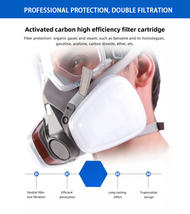 <span class=keywords><strong>Mascarilla</strong></span> de Silicona Reutilizable con Bajo MOQ y Filtro de Respiración Doble, Semimáscara Antipolvo para Pintura y <span class=keywords><strong>Soldadura</strong></span> - Product Image 3