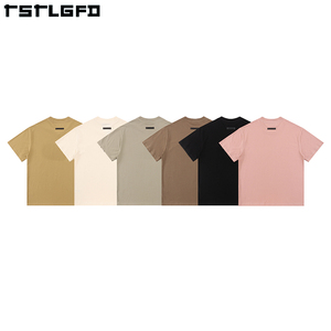 Kustom karet <span class=keywords><strong>Patch</strong></span> Logo 100% katun 280Gsm Anti menyusut lengan pendek tebal Ribbing Vintage kosong ukuran besar kotak T Shirt untuk pria - Product Image 3