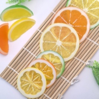 100Pcs/Kantong Irisan Buah Lemon Jeruk Ukuran Besar 3D Buatan, Hiasan Buah Artifisial untuk Dekorasi Dapur, Pesta Pernikahan