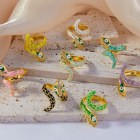 Bague Serpent Plaqué Or en Laiton, Bijou Cadeau