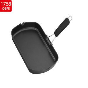 Multifunción de diseño de línea 28Cm barbacoa coreana fundido parrilla con madera citando manejar - Product Image 1