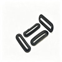 Attache de sangle ovale longue noire en plastique pour sac à dos, bagages et accessoires de connexion de sangles