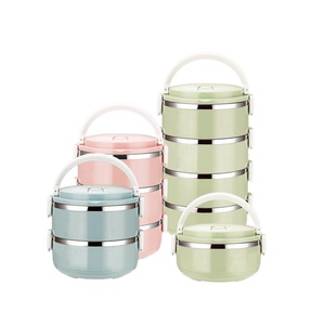 Colorful multi-layered leakproof Insulation stainless steel children lunch box stainless steel food containers