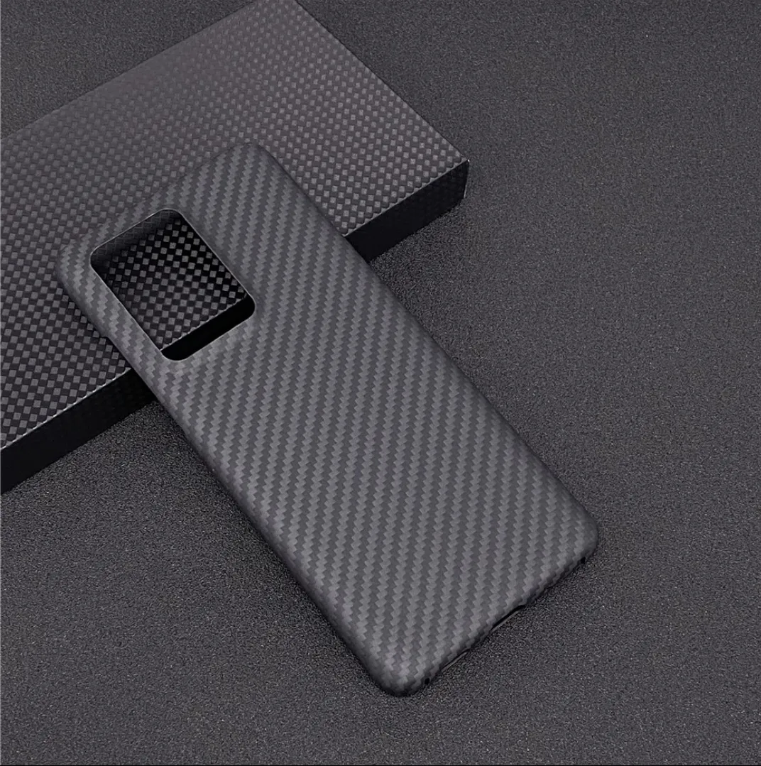 2020 High Quality Lieghtweight Real Carbon Fiber /Aramid Phone Case SamSung for S20 Ultra Black/Grey Twill