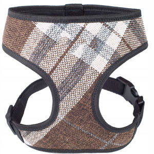 Tartan Brown XS <b>Dog</b> <b>Harness</b> No Pull Easily Adjustable Pressure Free Durable Nylon Personalized Design - Product Image 1