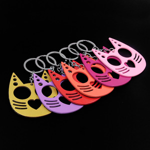 Meilleure Vente Outil Multifonction Mini Porte-clés en Métal avec Ouvre-bouteille de Sécurité, <span class=keywords><strong>Clé</strong></span> et Brise-vitre, Motif Oreilles de Chat Souriant - Product Image 5