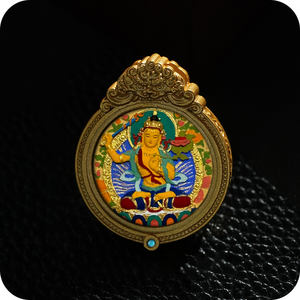 Statua di <span class=keywords><strong>Buddha</strong></span> su misura in ottone che pulisce la scatola di pittura in stile Moyun buddhismo rotondo negozio di ornamenti religiosi - Product Image 3