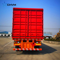 3 essieux fermé Cargo Trailer Dry Van Box Side Rideau Transport Van Aluminium Acier 50 tonnes Van Truck Box Semi Trailer
