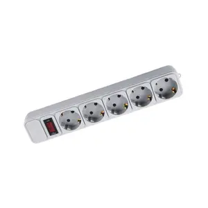 Multiple Schuko European Electrical Outlet Socket 5 Gang Extension Cord Power Socket