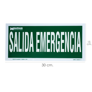 Señal de Salida de Emergencia 30 x 15 (H) cm. - Product Image 1