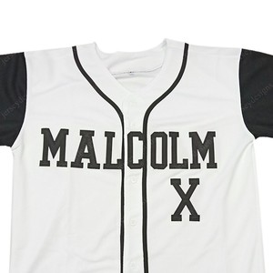 Camiseta de béisbol <span class=keywords><strong>Malcolm</strong></span> X blanca con mangas negras para hombre al por mayor, jersey de béisbol de color blanco, de color negro, de color blanco, para hombre, de color negro - Product Image 3