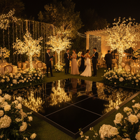 Plancher de danse portable YASHI noir brillant de 1,22 m x 1,22 m, épaisseur 22 mm, pour mariages, fêtes, banquets, événements hôteliers - Modulaire à emboîtement